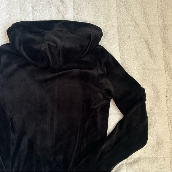 HYBA Chic Black Velvet Zip-Up Hoodie - Picture 9 of 9